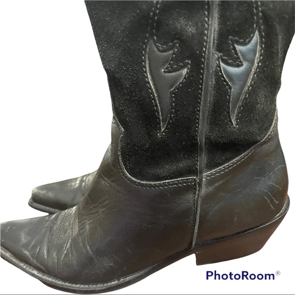 Dingo | Black Leather & Suede Cowboy boots sz 7.5 - Picture 2 of 16